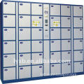 blue metal 36-door public electronic locker